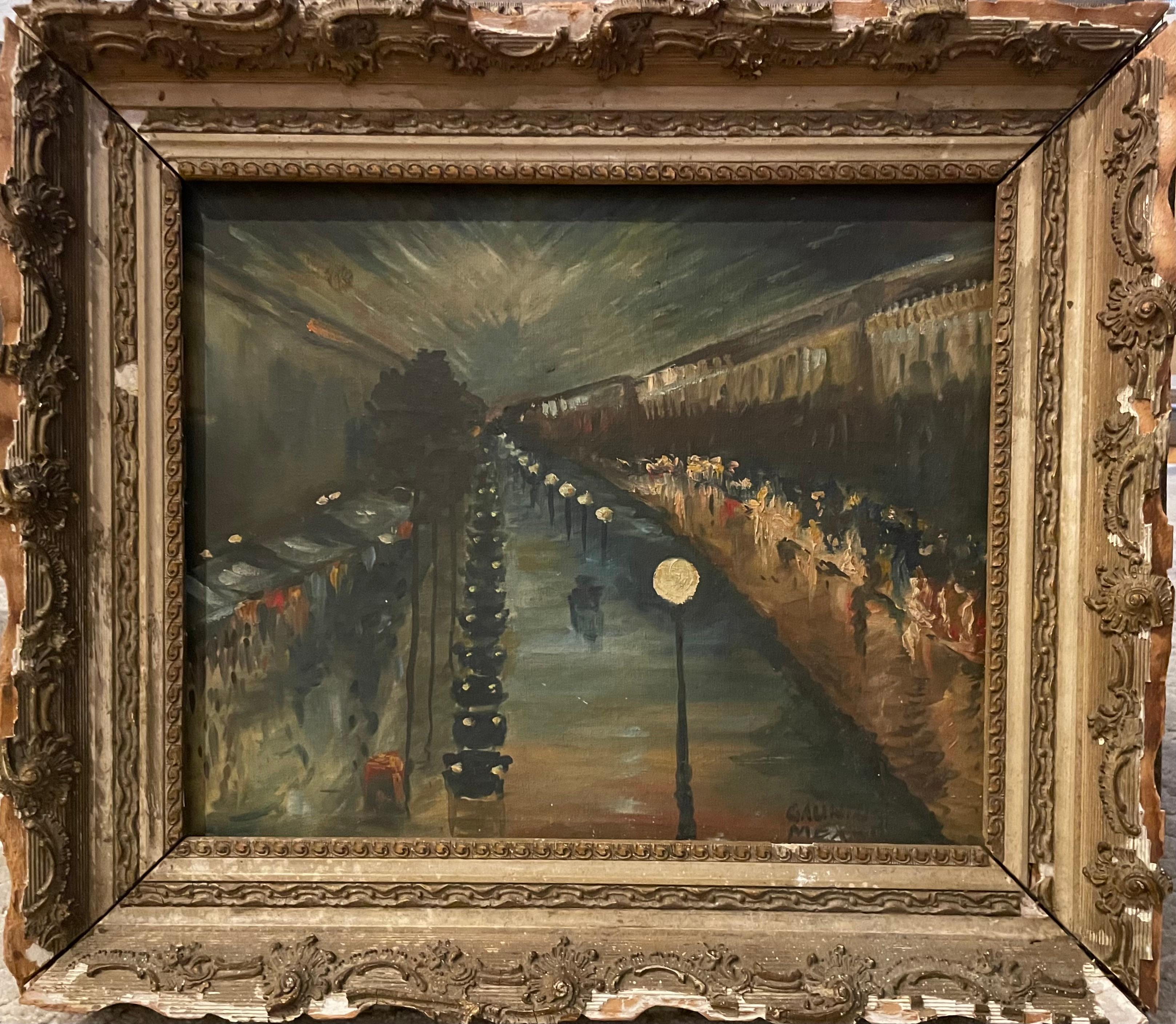 Le Boulevard des Italiens - Painting by Unknown