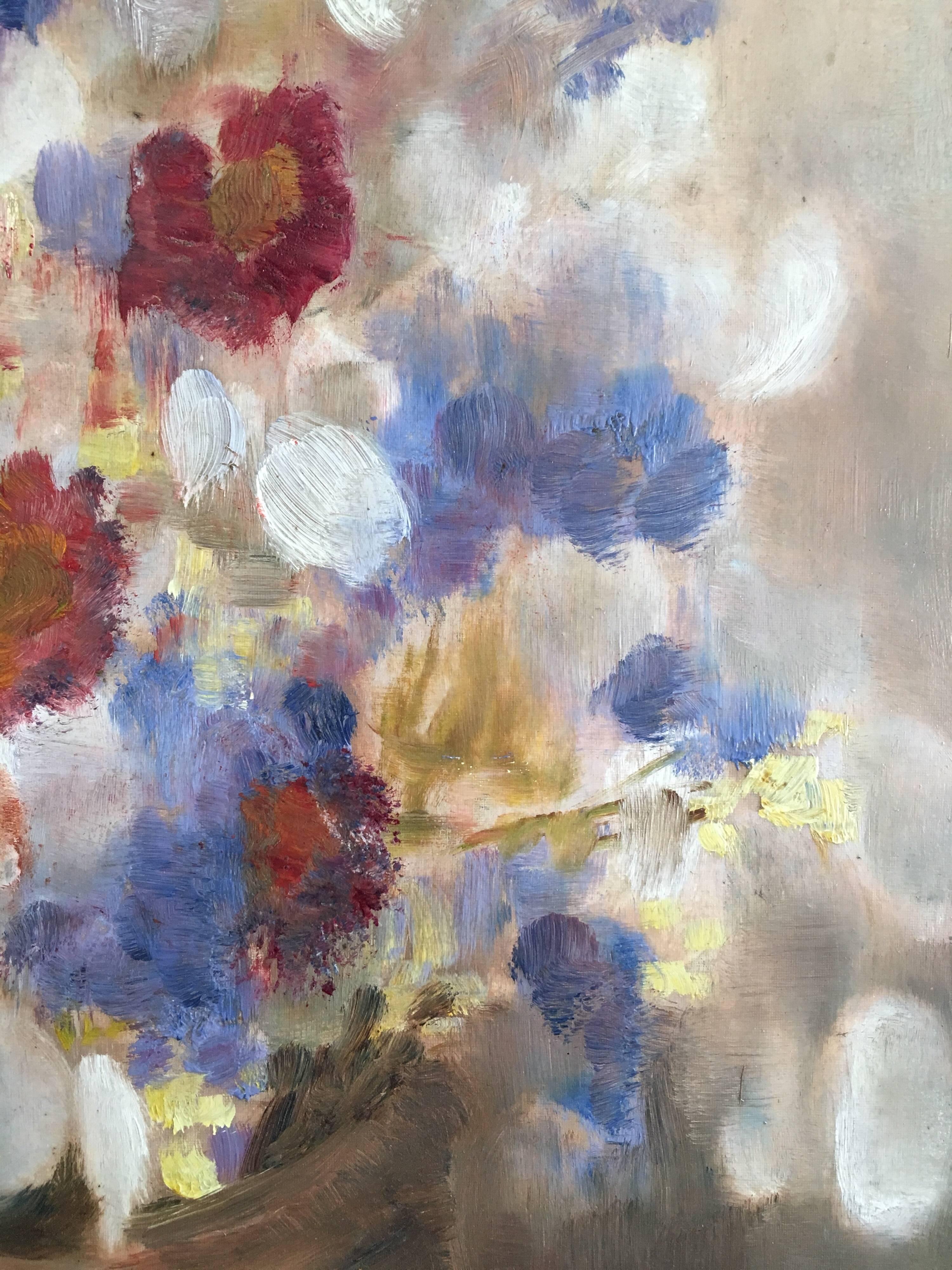 Nature morte florale française « Le Bouquet », peinture à l'huile de fleurs en vente 1