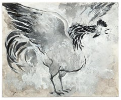 Antique Le Coq - Tempera and White Lead by French Master Early 20th Century