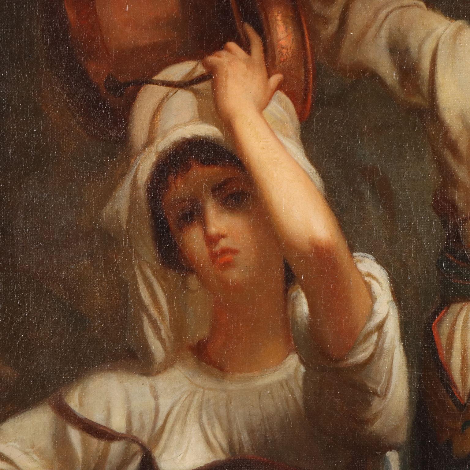 Le Donne di Cervara Roma XIX secolo - Gray Figurative Painting by Unknown