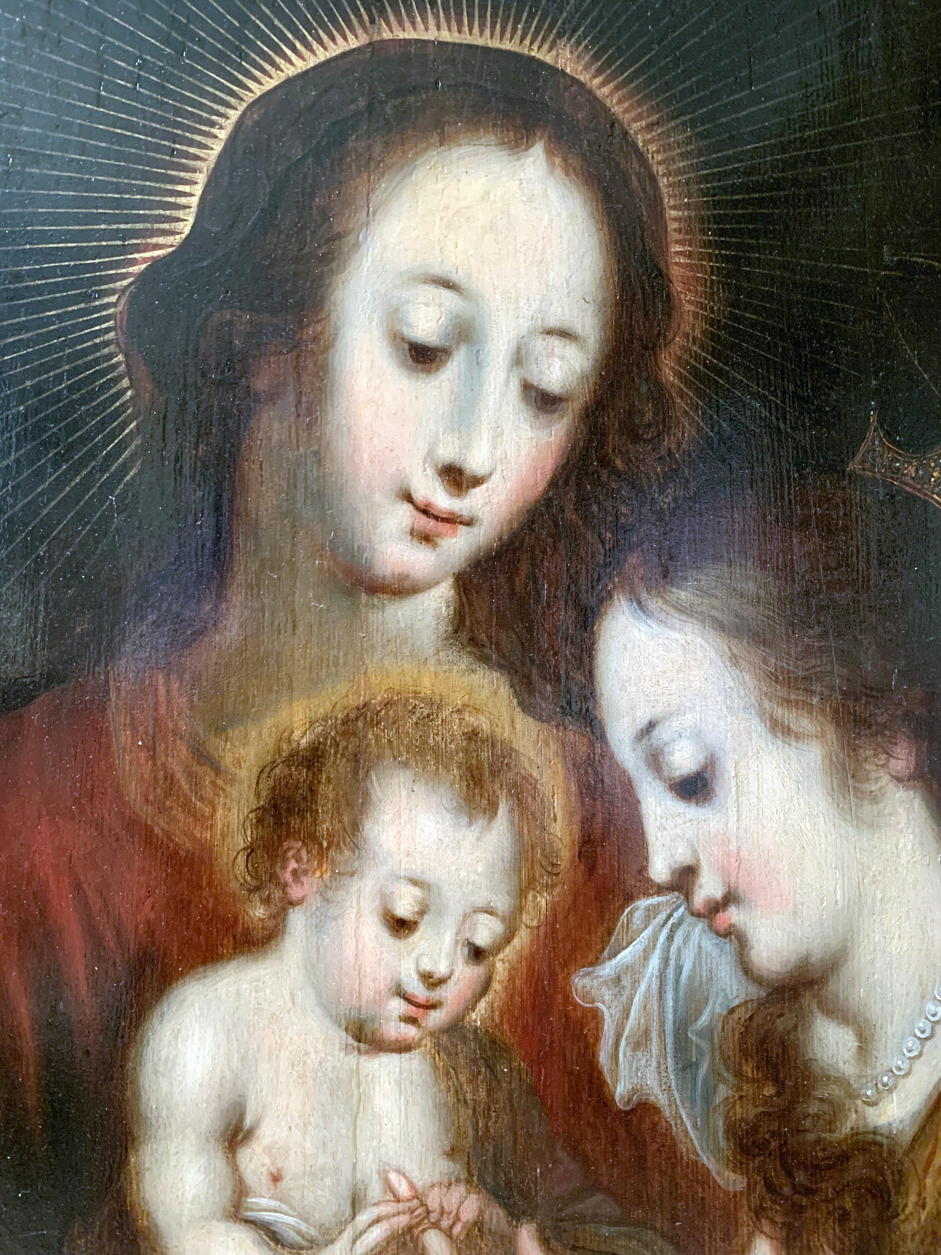 Die geheimnisvolle Ehe von Katharina XVIIe Siècle Flamand (Schwarz), Figurative Painting, von Unknown