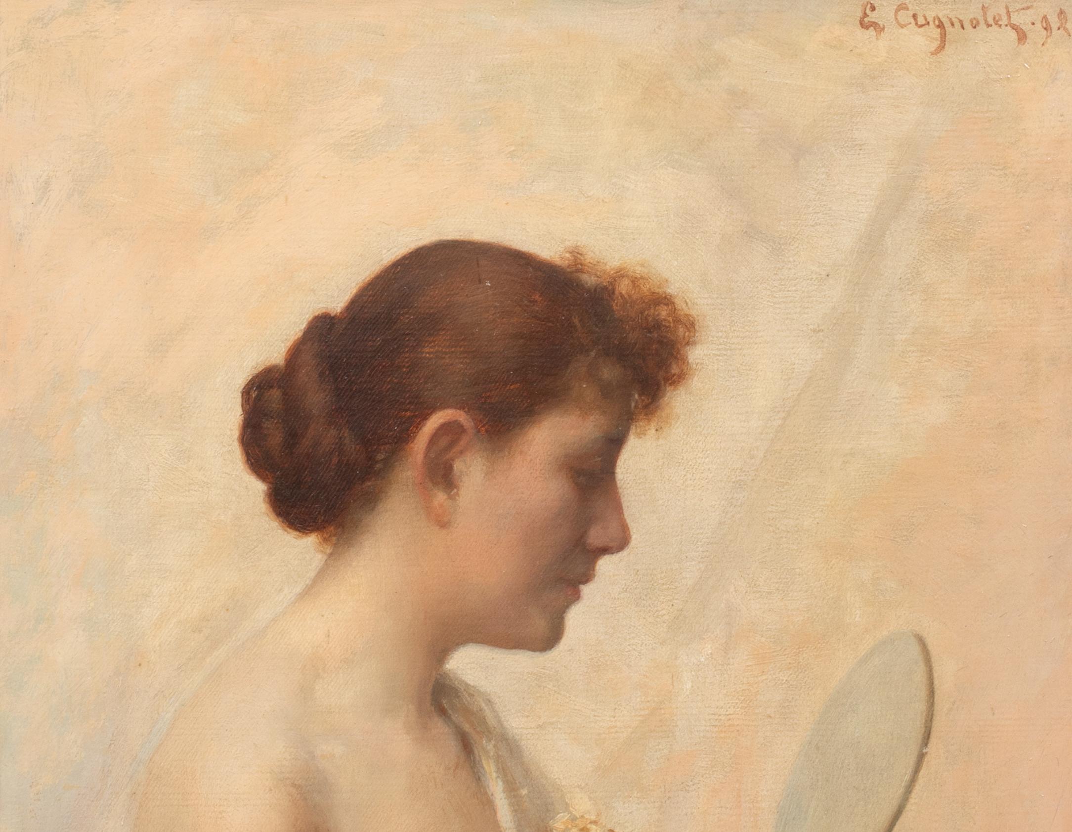 Le Miroir, dated 1892   by ÉDOUARD CUGNOTET (1848-1899) For Sale 3