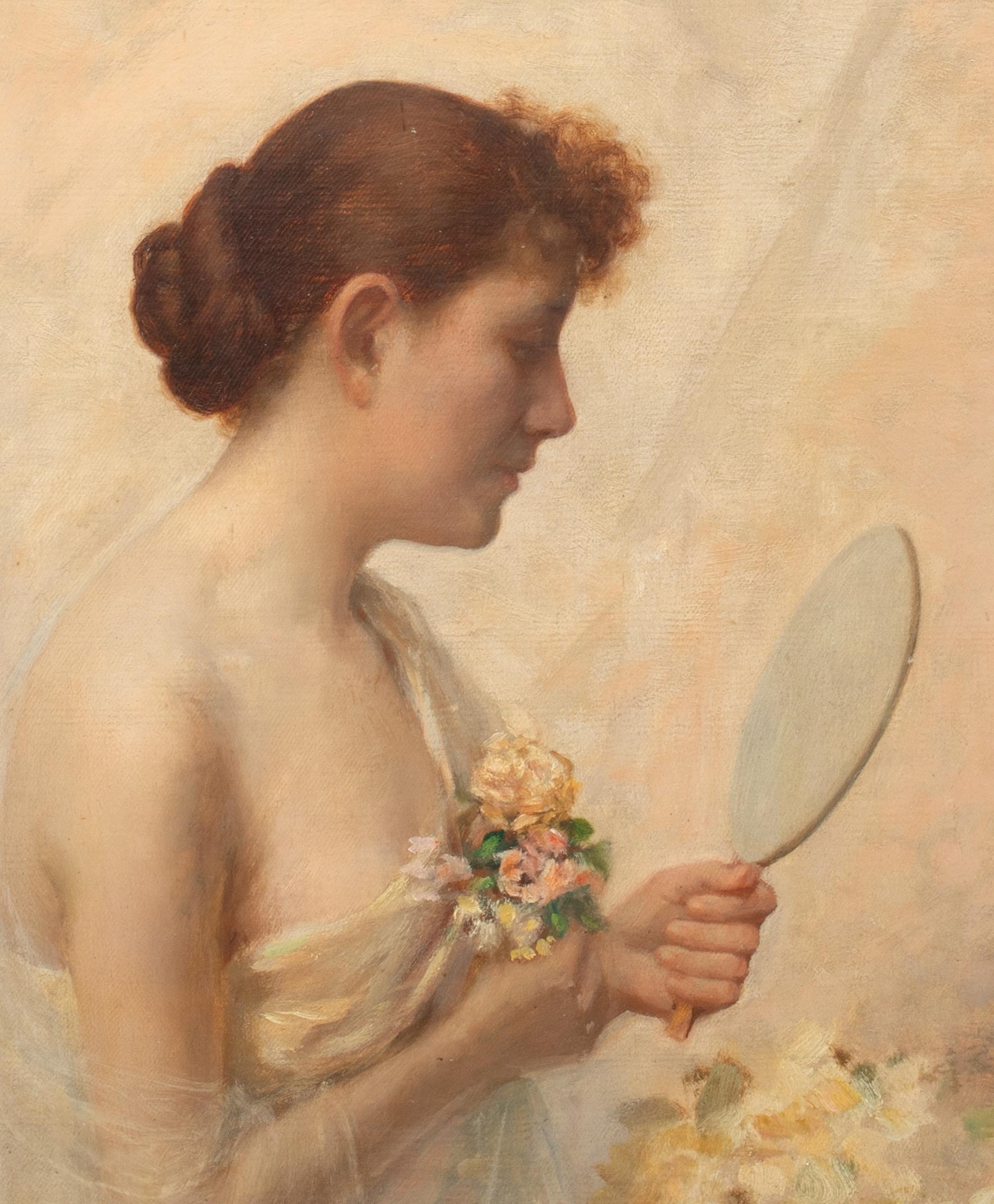 Le Miroir, dated 1892   by ÉDOUARD CUGNOTET (1848-1899) For Sale 4