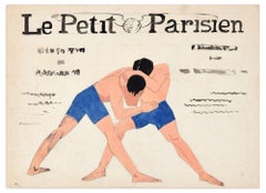Antique Le Petit Parisien - Tempera on Paper by Anonymous French Artist - Early 1900