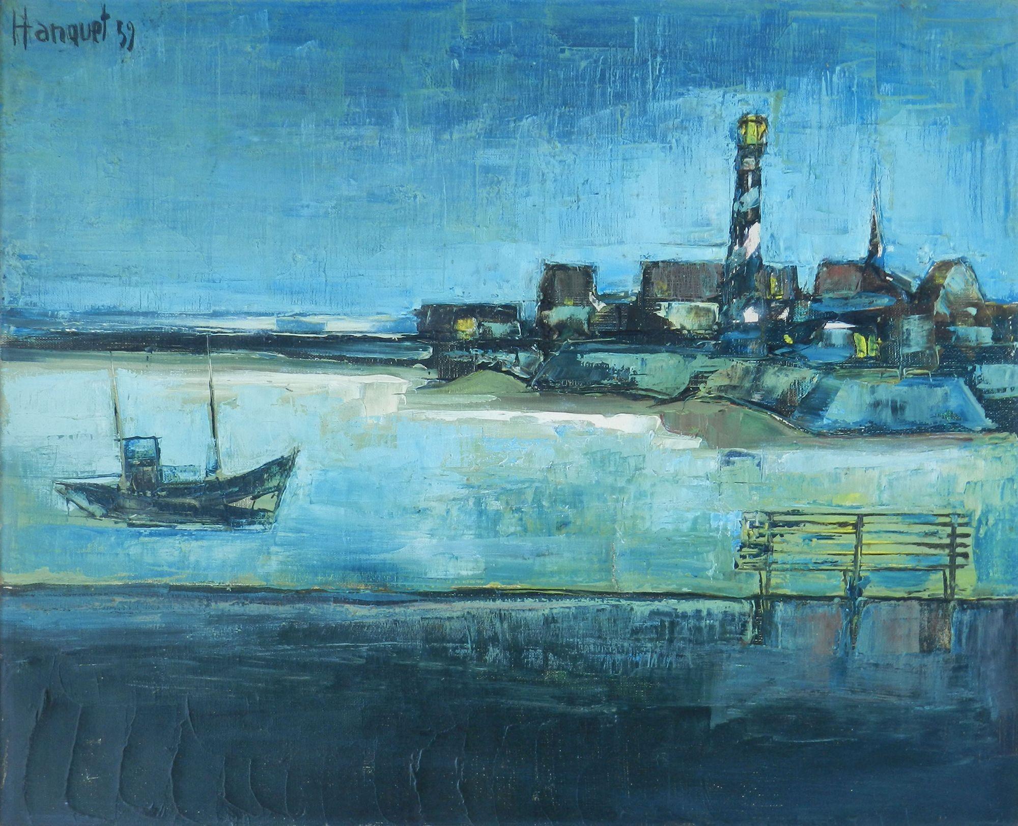 Le Port Di Georges Hanquet c1959 Pittura Metà Secolo in vendita 7