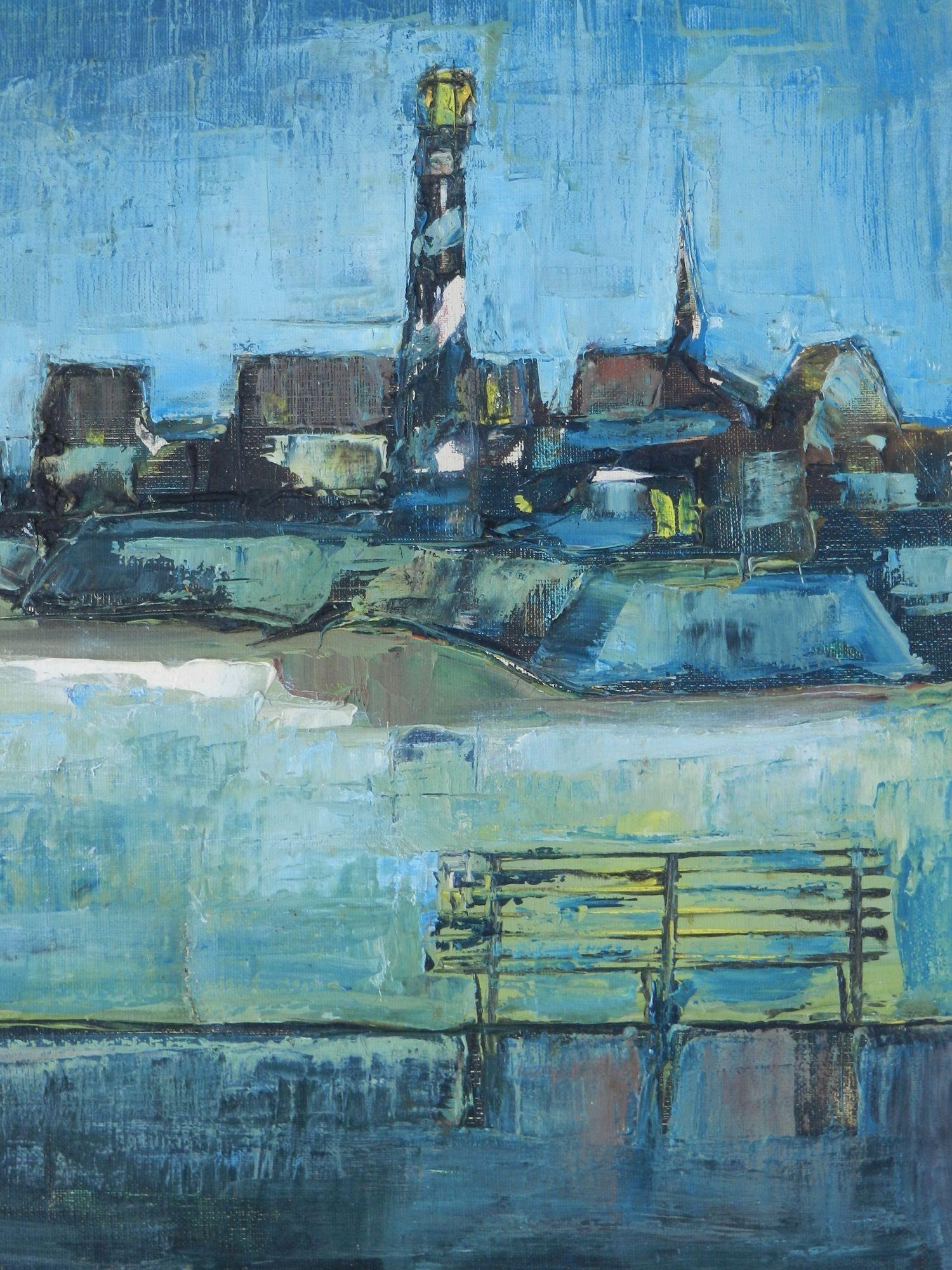 Le Port de Georges Hanquet - Peinture du milieu du sicle dernier - 1959 - Autres styles artistiques Painting par Unknown