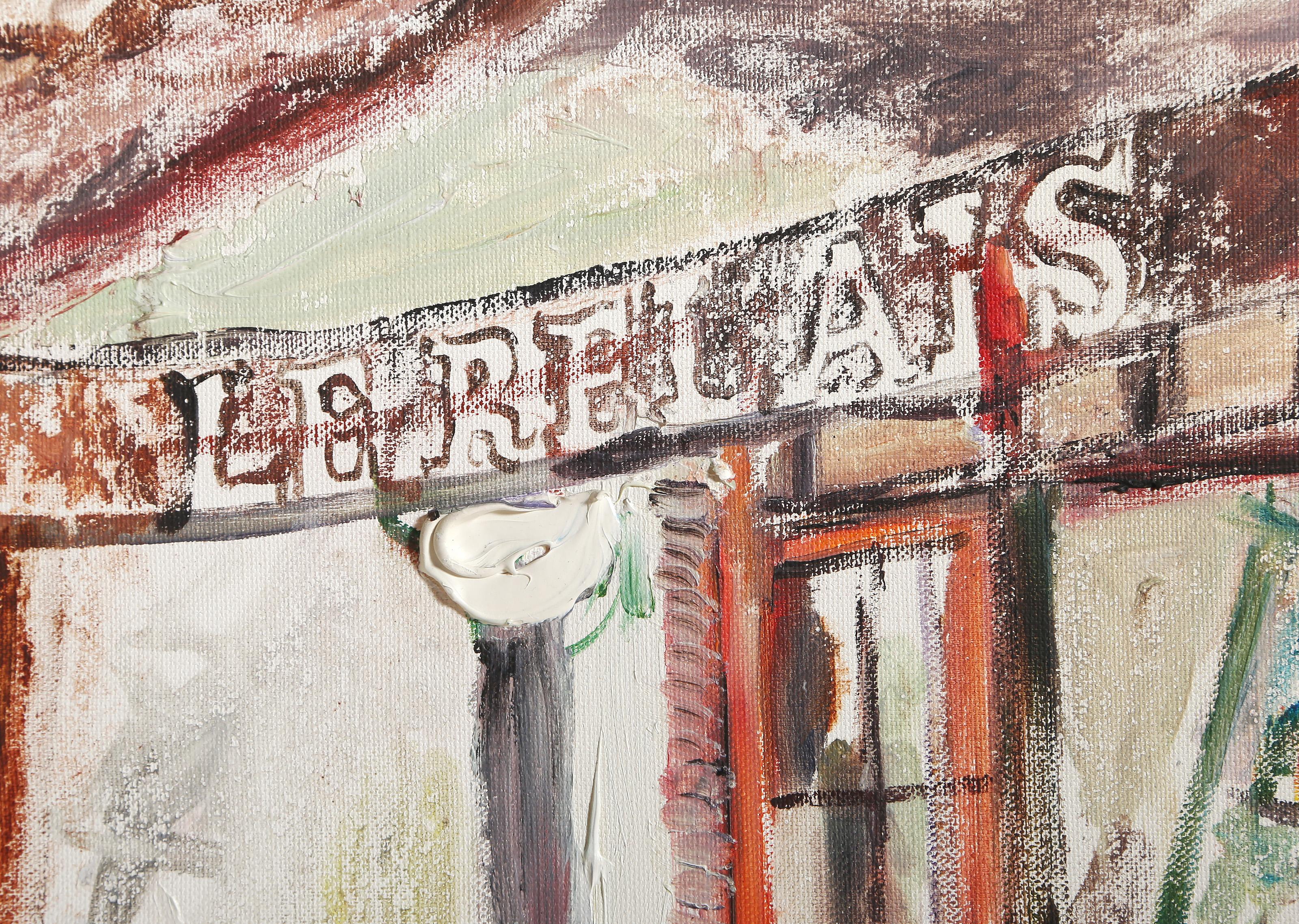 Impressionistisches Gemälde, Acryl auf Leinwand, Le Relais (Impressionismus), Painting, von Unknown
