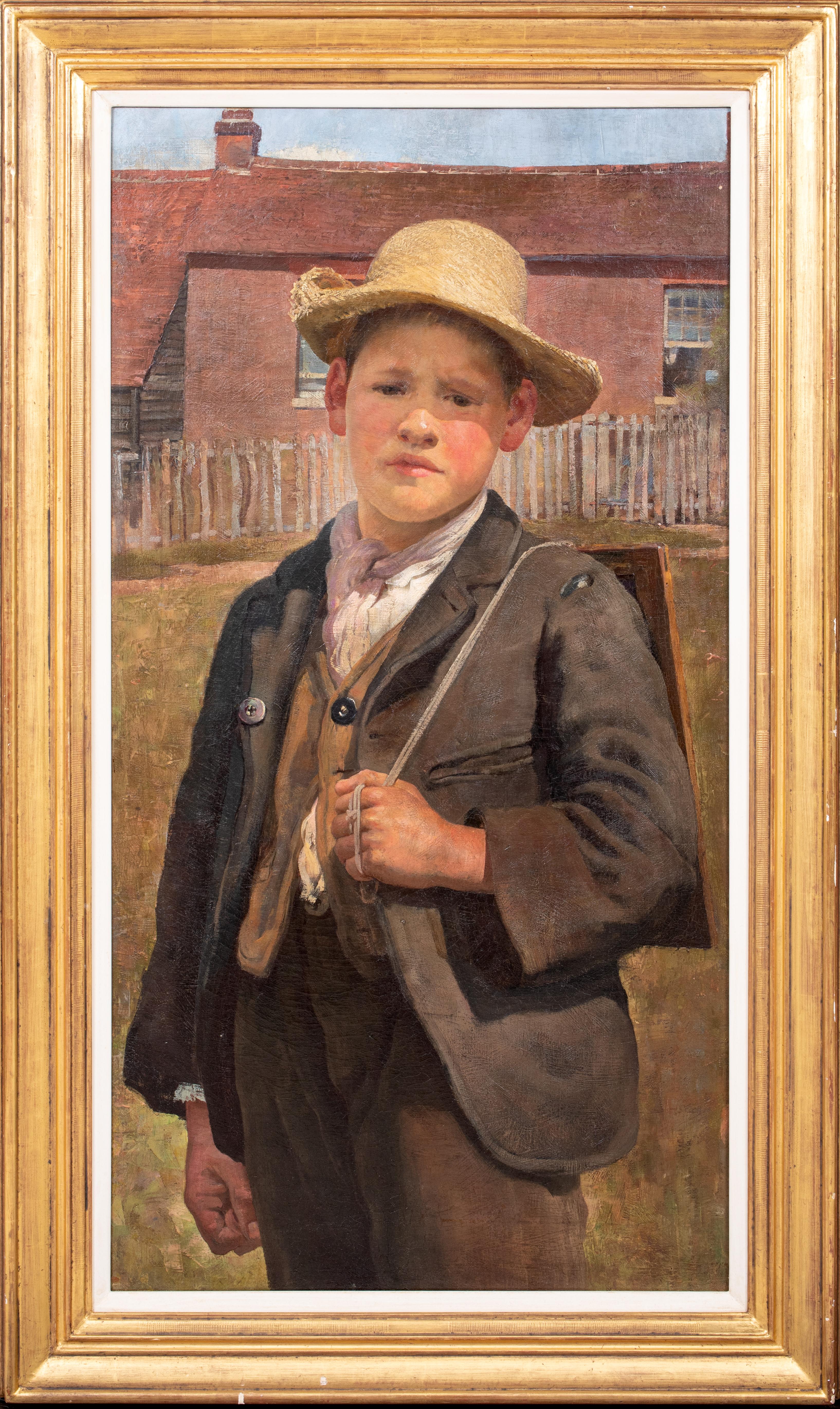 Unknown Portrait Painting - L'écolier, 19th Century - Jules Bastien-Lepage (1848-1884) 