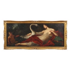 Leda and the Swan Oil on Canvas Italy XX Century