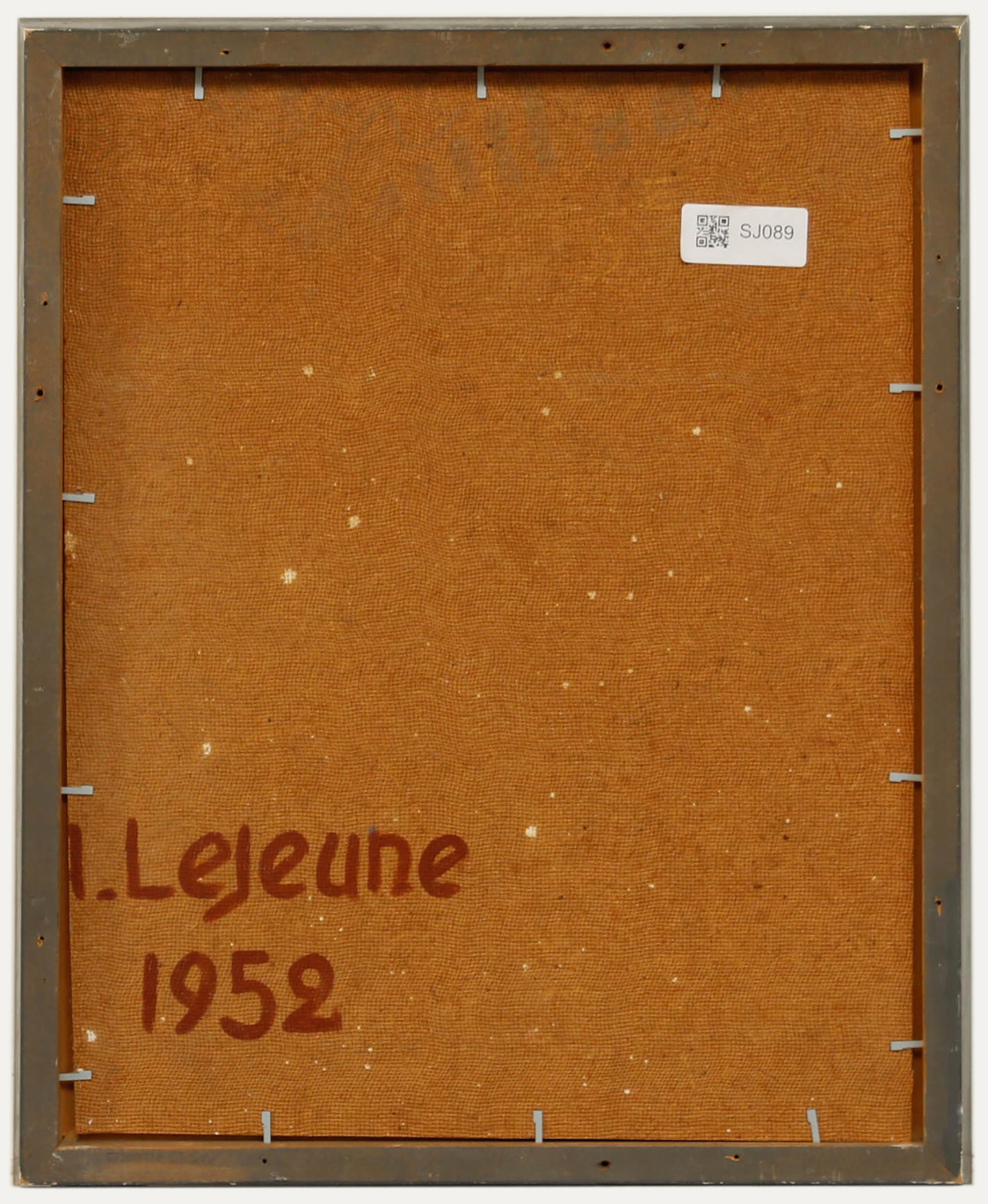 Lejeune - 1952 Oil, Barren Land - Beige Landscape Painting by Unknown