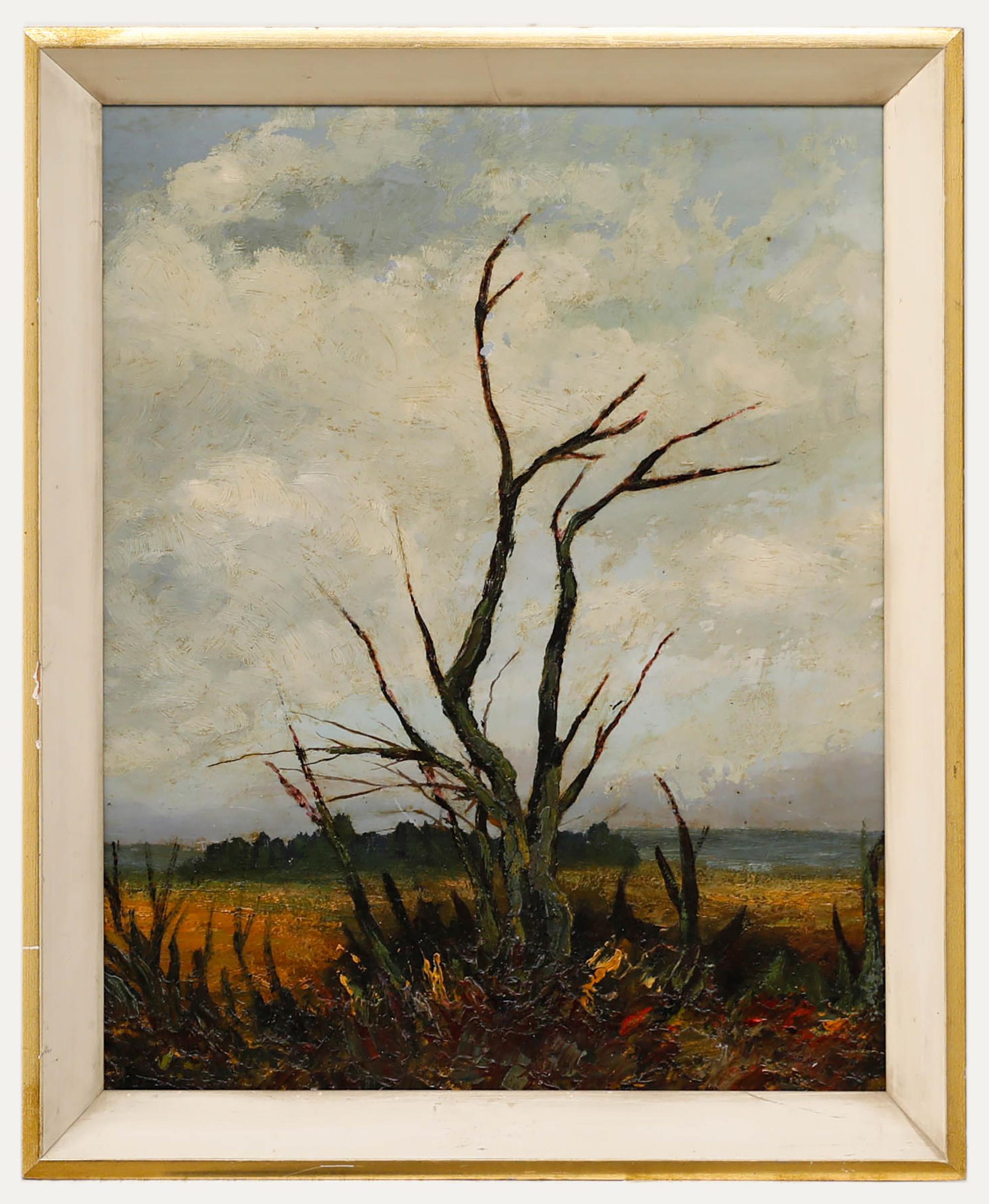 Unknown Landscape Painting - Lejeune - 1952 Oil, Barren Land