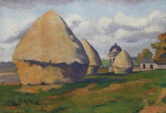 Leo Bazin - 1926 Oil, The Haystacks