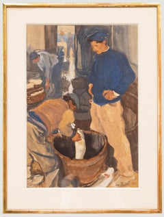 Leo Delitz (1882-1966) - 1914 Oil, Fisherman
s Catch