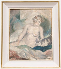 Leon Eugene Paul (1889-1953) - Early 20th Century Oil, Female Nude with a Cat