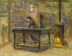 Leon Goodman (geb. 1960) - Gerahmtes Acryl des 20. Jahrhunderts, The Print Shop