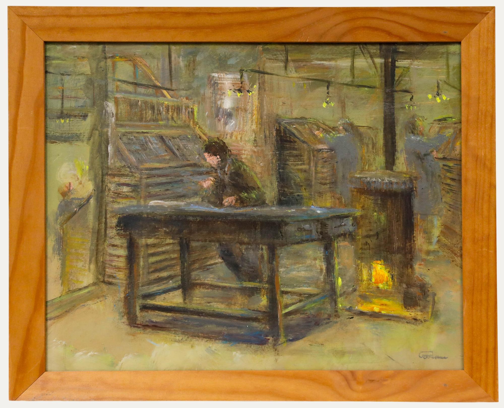 Leon Goodman (b.1960) - Framed 20th Century Acrylic, The Print Shop