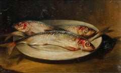 Leonard Ashford - Mid 20th Century Oil, Still Life with Herring on a Plate