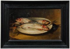 Leonard Ashford - Mid 20th Century Oil, Still Life with Herring on a Plate