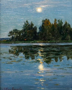 Leonid Milovanov (b.1966) - 20th Century Oil, Moonlit Night