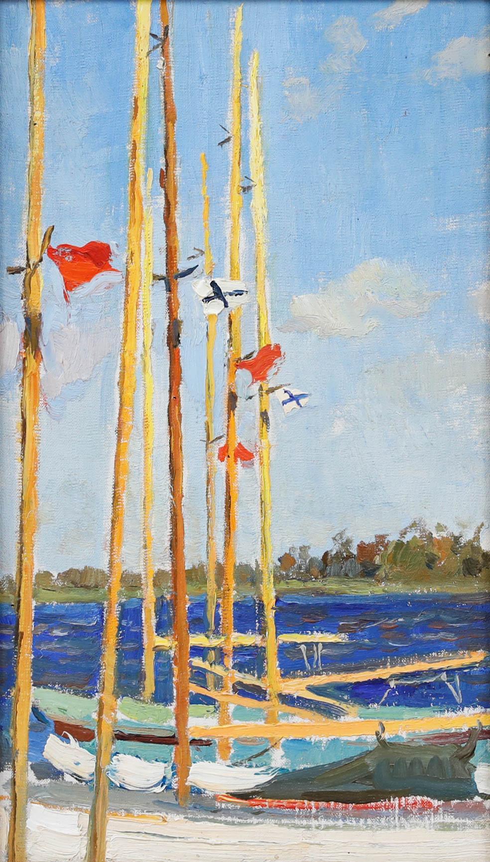 Leonid Petrovitch Baikov (1918-1994) - Ölgemälde, Die Regatta, Mitte des 20. Jahrhunderts – Painting von Unknown