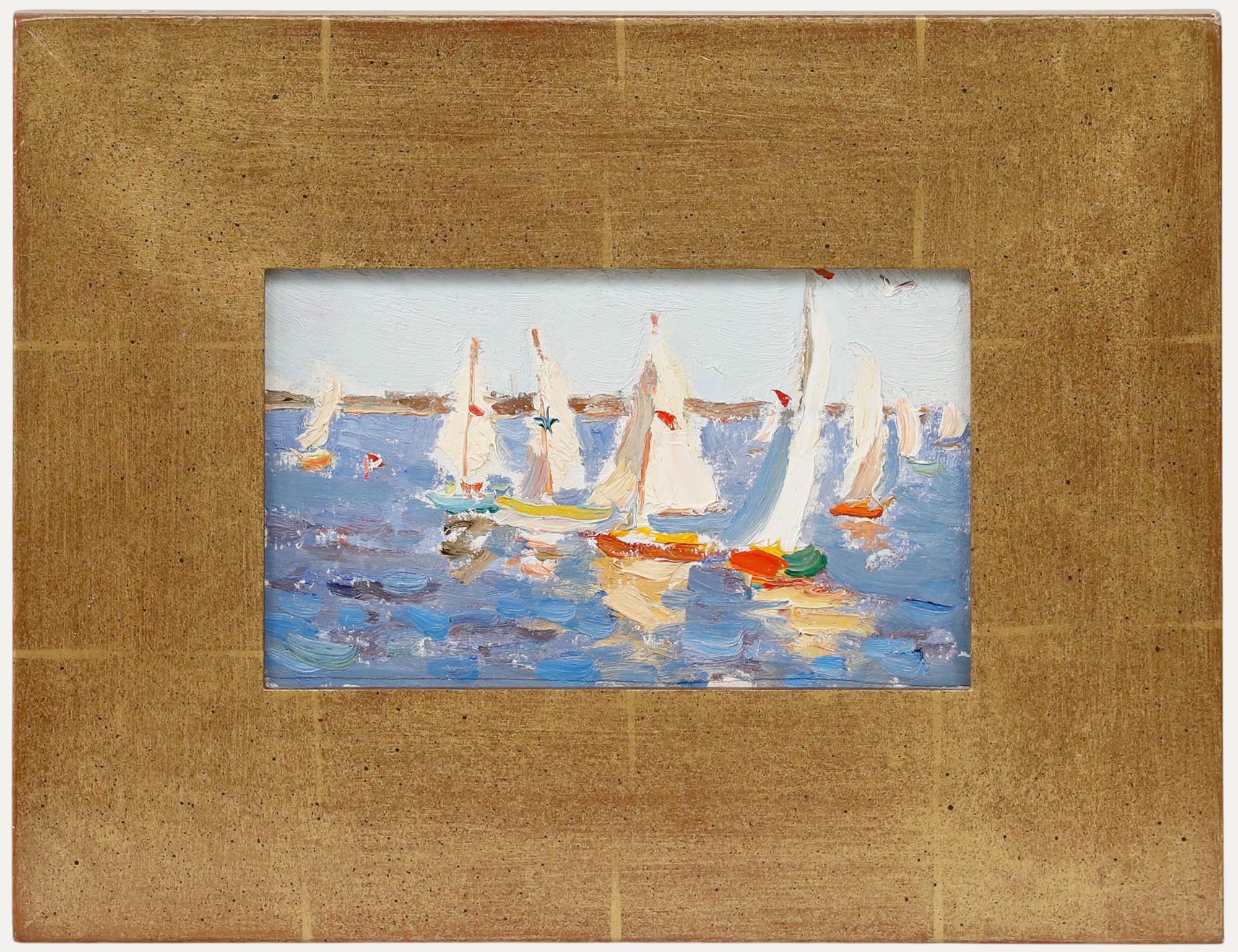 Unknown Figurative Painting - Leonid Petrovitch Baikov (1918-1994) - Mid 20th Century Oil, The Sailboats