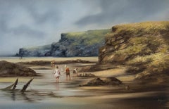 Les Parson (b.1945) - Framed 20th Century Oil, A Day at the Beach