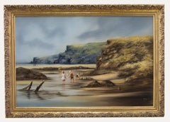 Les Parson (b.1945) - Framed 20th Century Oil, A Day at the Beach