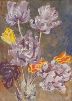 Leslie Charles Boyce (1892-1989) - Mid 20th Century Oil, Purple Flowers