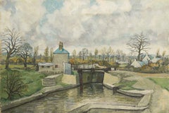 Leslie Woollaston (1900-1976) - Mid 20th Century Oil, Canal Basin Leslie Woollaston (1900-1976) - Mid 20th Century Oil, Canal Basin