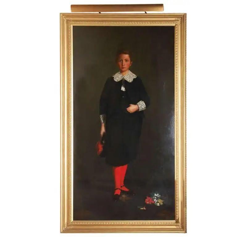 Antique Portrait of Noble Boy - Painting by Unknown