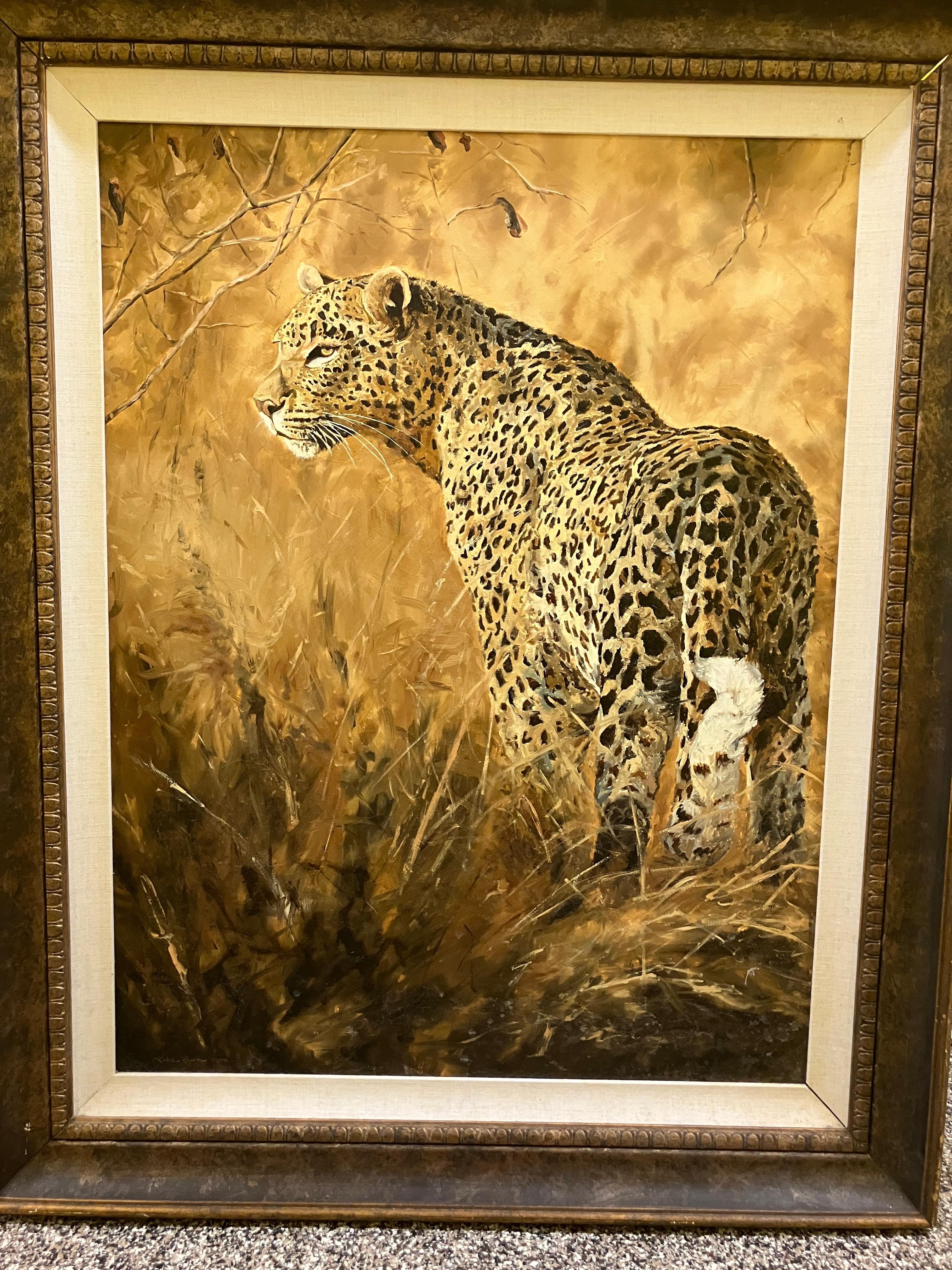 Linda Besse Il leopardo a caccia - Painting di Unknown