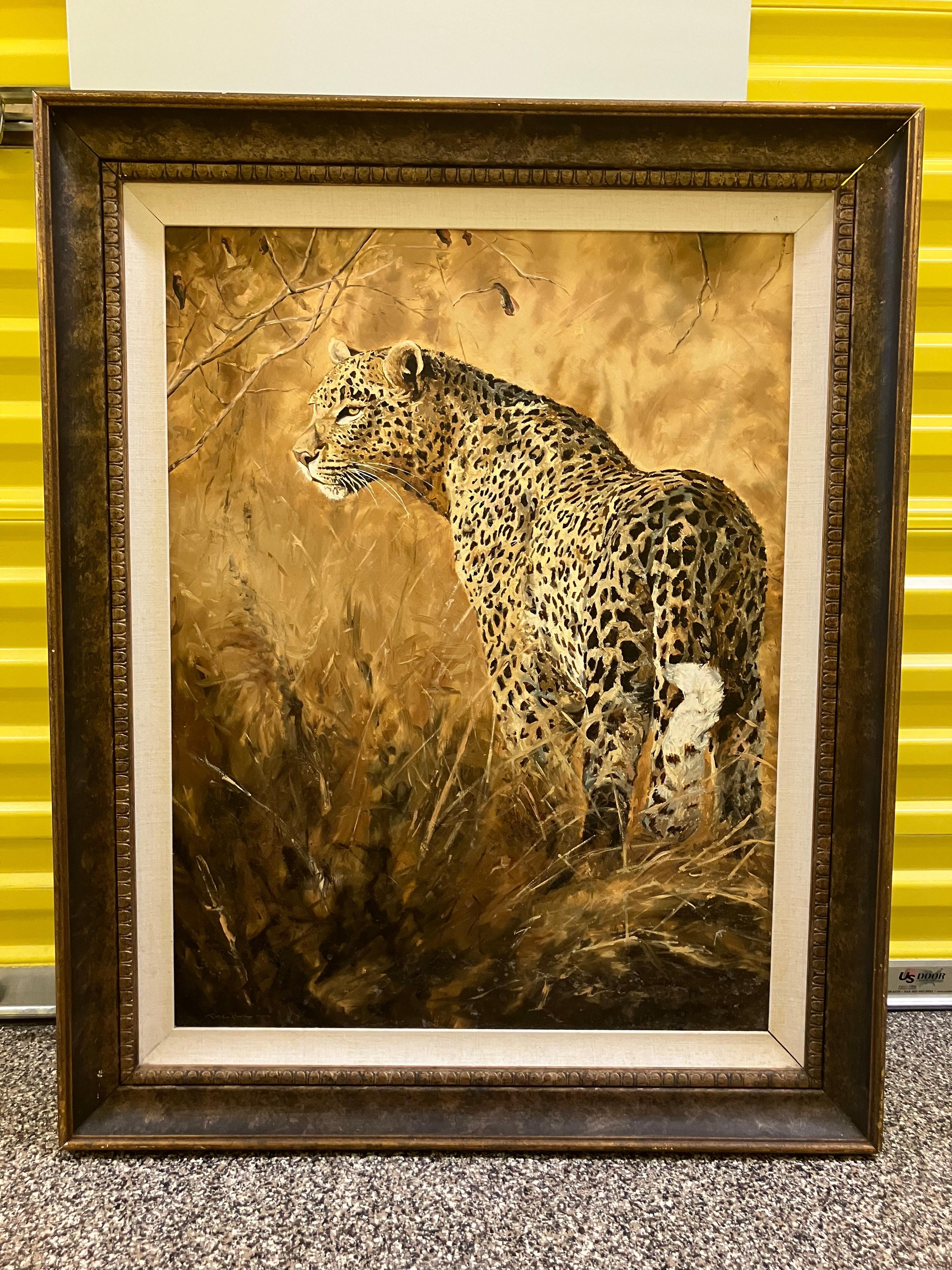 Linda Besse Il leopardo a caccia - Painting Realismo americano di Unknown