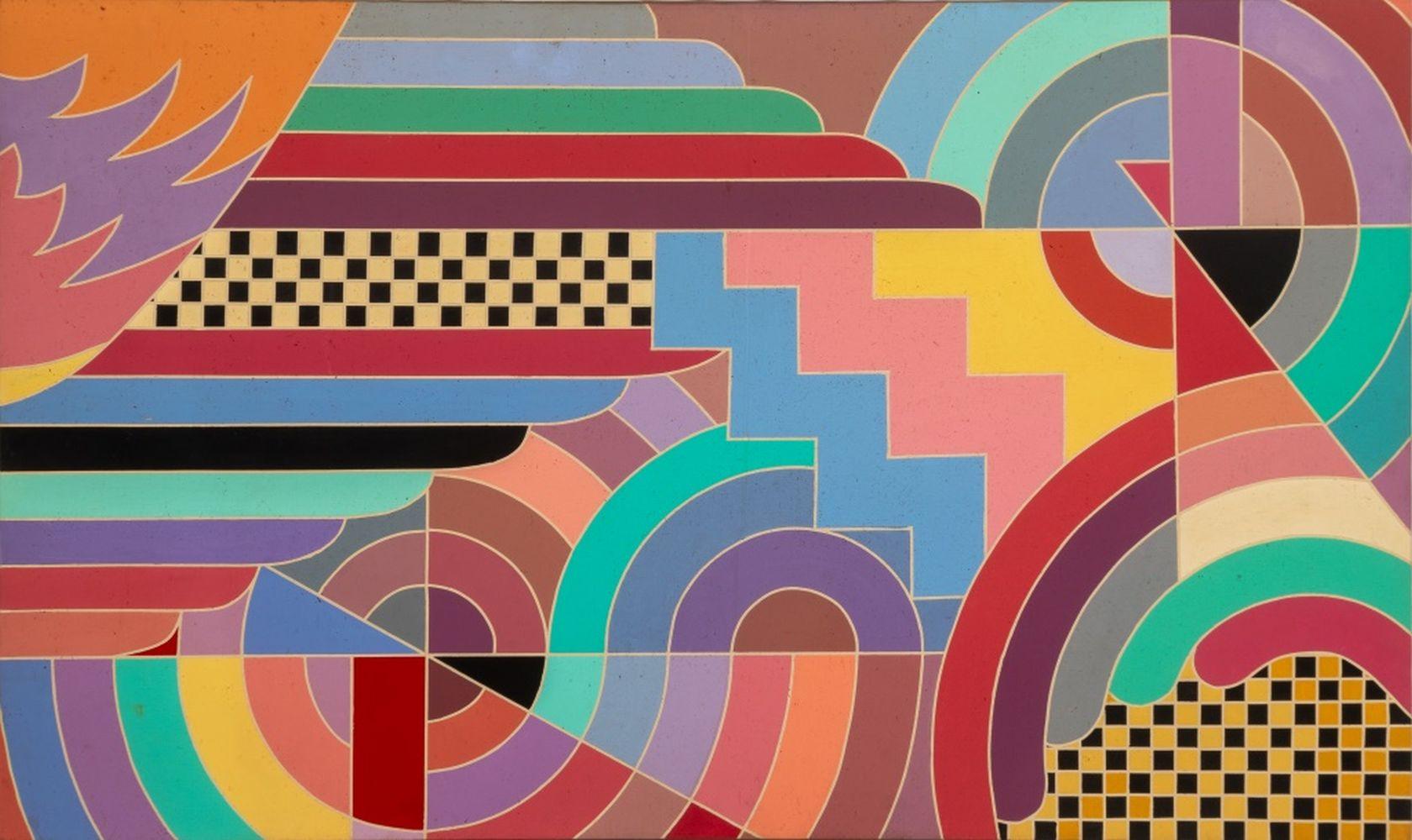 Composición geométrica al estilo Frank Stella