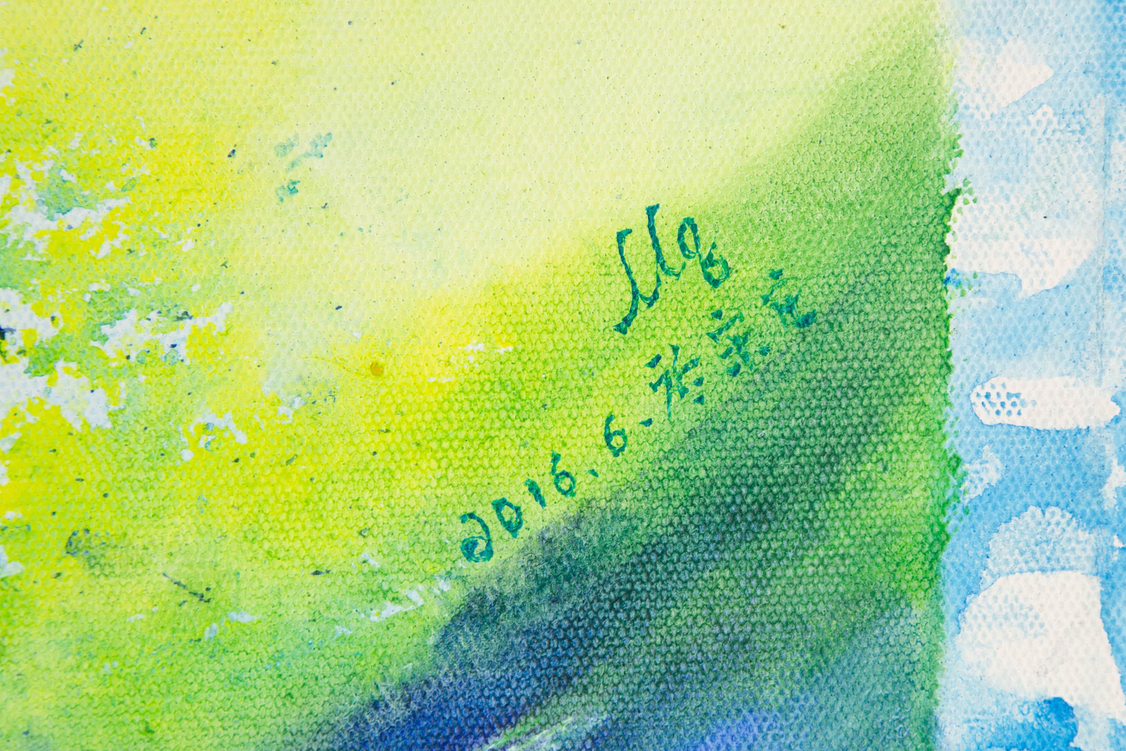 Liqiang Lu Tier Original Ölgemälde auf Leinwand „Little Bird“ im Angebot 2