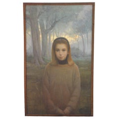 "Little Wiccan" Girl Portrait Painting