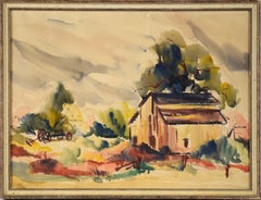 Little Wooden Barn Watercolor
