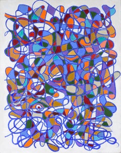 Lively Geometric Abstraction - Colorful Tiles on White Background