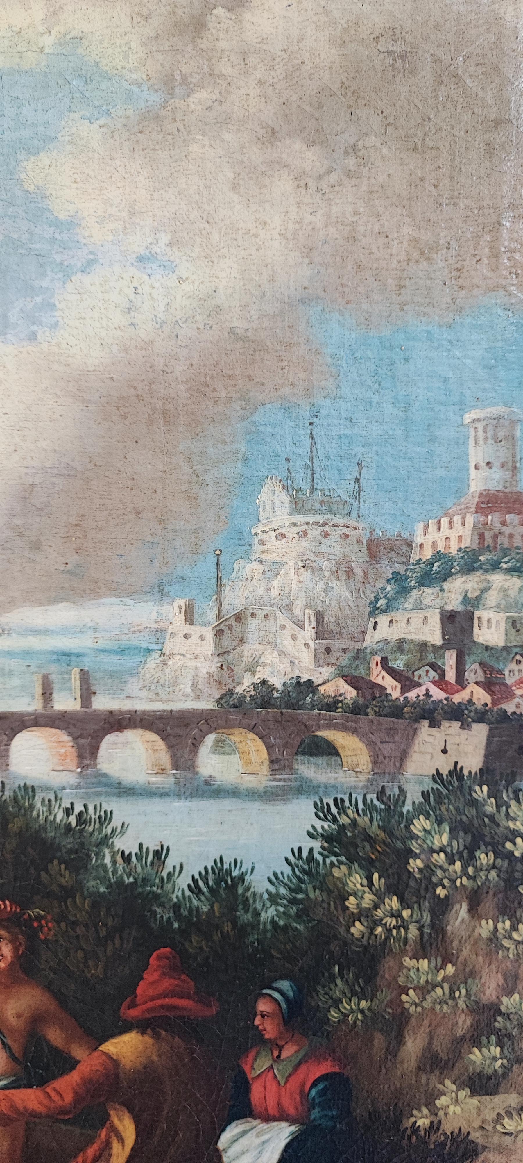 Paisaje animado a lo largo del Tíber, Italia en venta 1