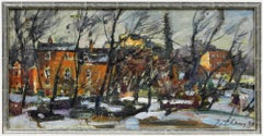 Llewellyn Petley-Jones (1908-1986)- Framed Oil, Vale of Heath, Hampstead, Winter