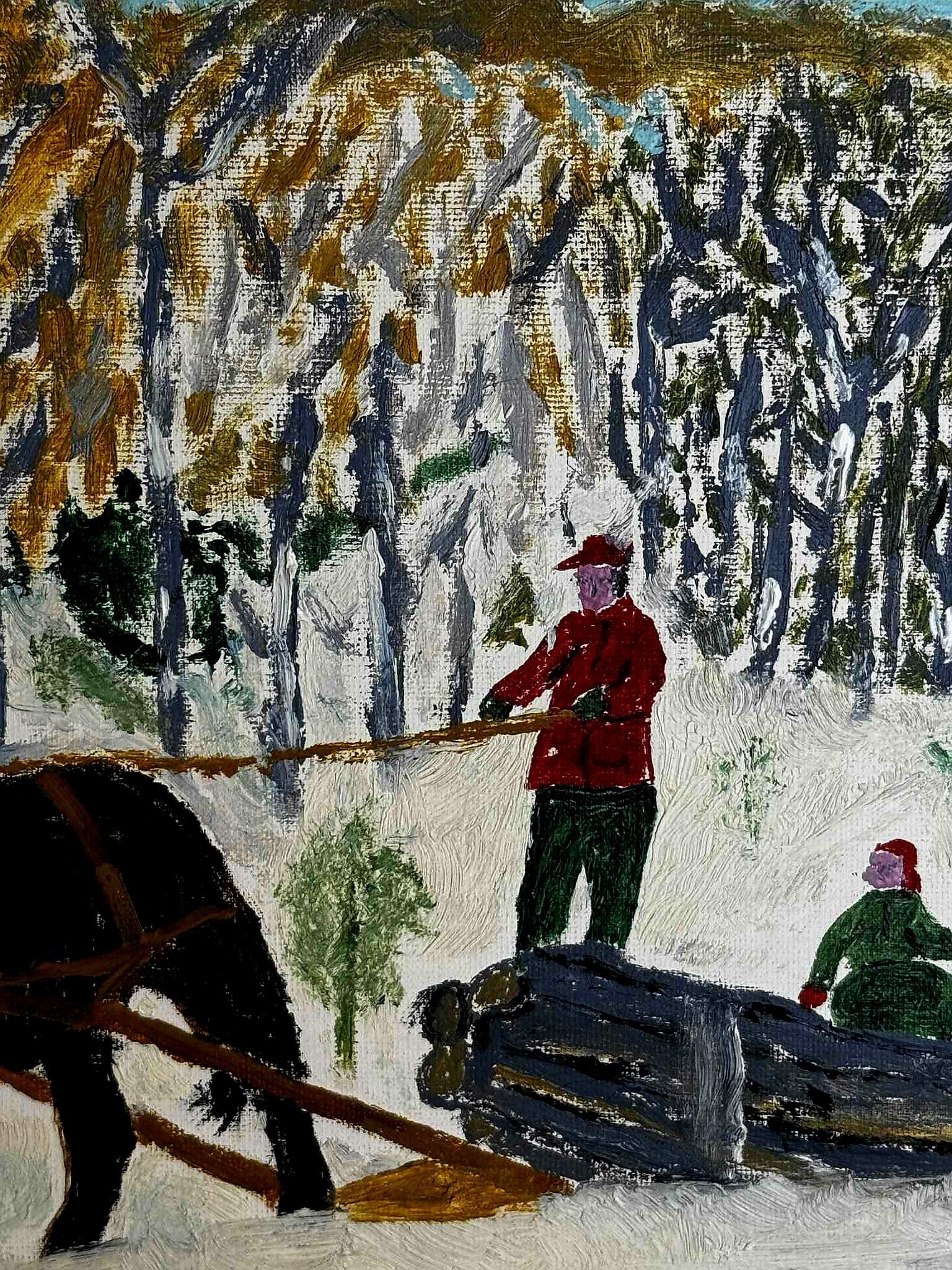 Exploitation forestière - Artisanat Painting par Unknown