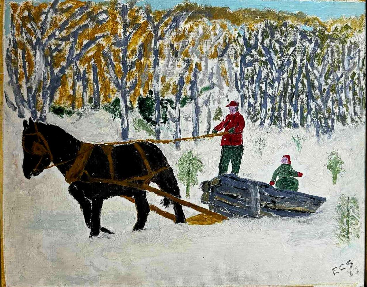 Landscape Painting Unknown - Exploitation forestière