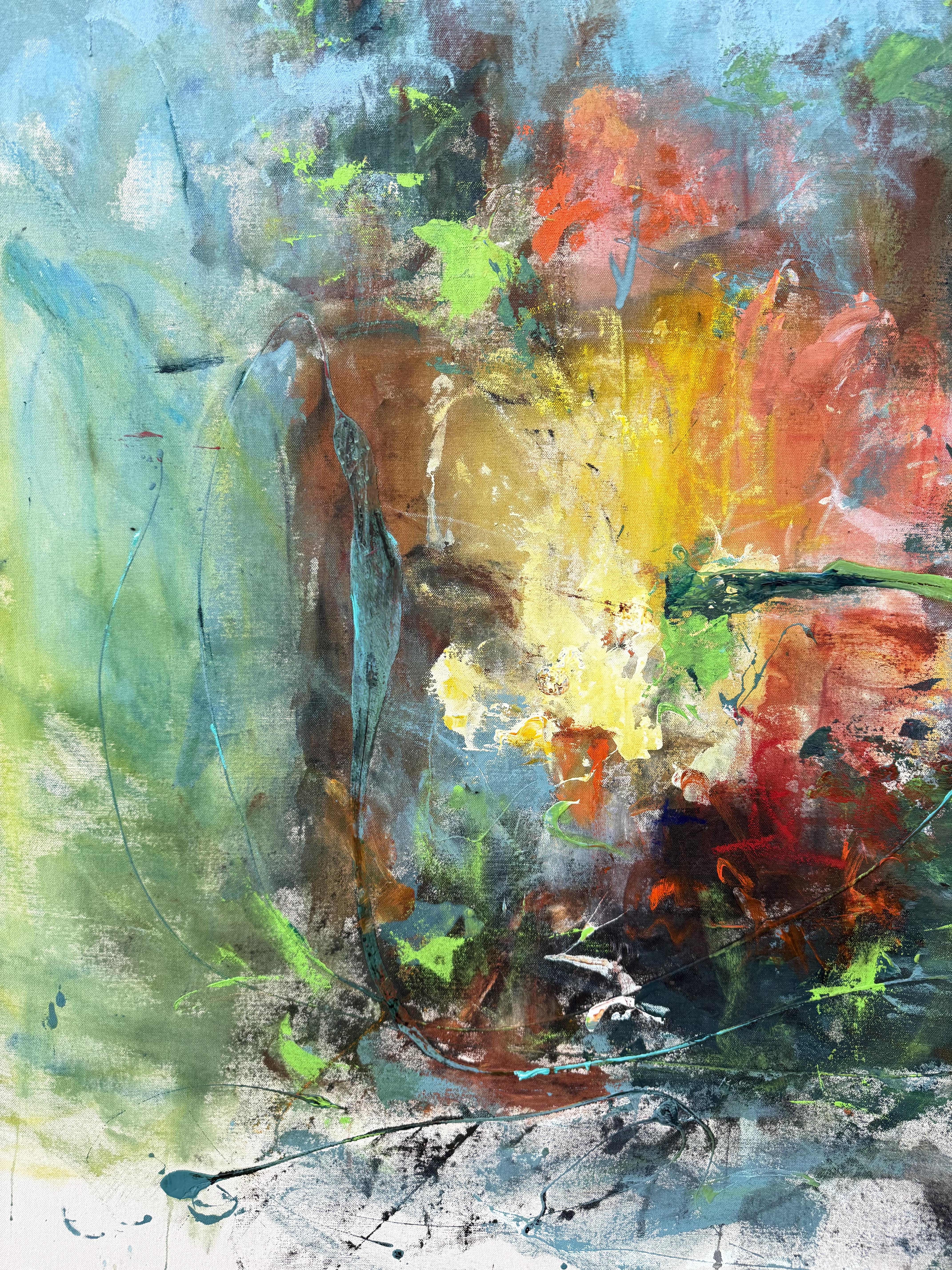 Langer heißer Sommer (Grau), Abstract Painting, von Unknown
