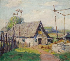 Lou C. Hanks - Impressionist Mid 20th Century Oil, Farm in Summer