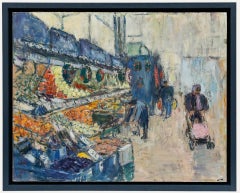 Louella Gwillim (1930-2023) - c.2013 Oil, Mr Fruit, Newport Market