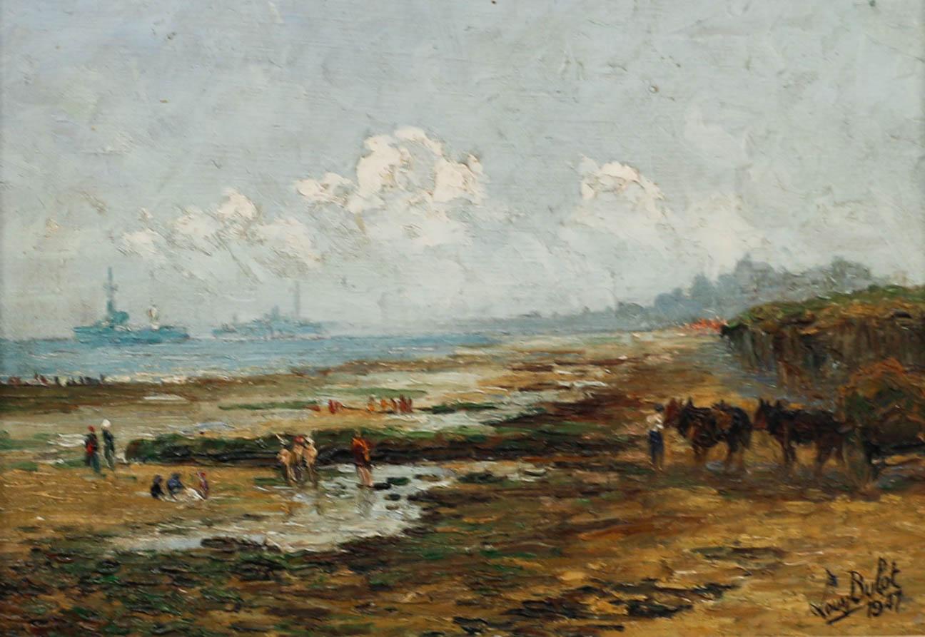 Louis Bulot (1894-1985) - 1947 Öl, Die französische Küste – Painting von Unknown
