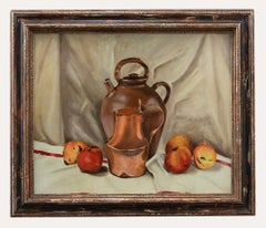 Louis Chouhard - École française 20e siècle Huile, Nature morte aux cruches et aux fruits