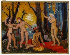 Louis de Gier (1912-1984) - French School Mid 20th Century Oil, Woodland Frolic