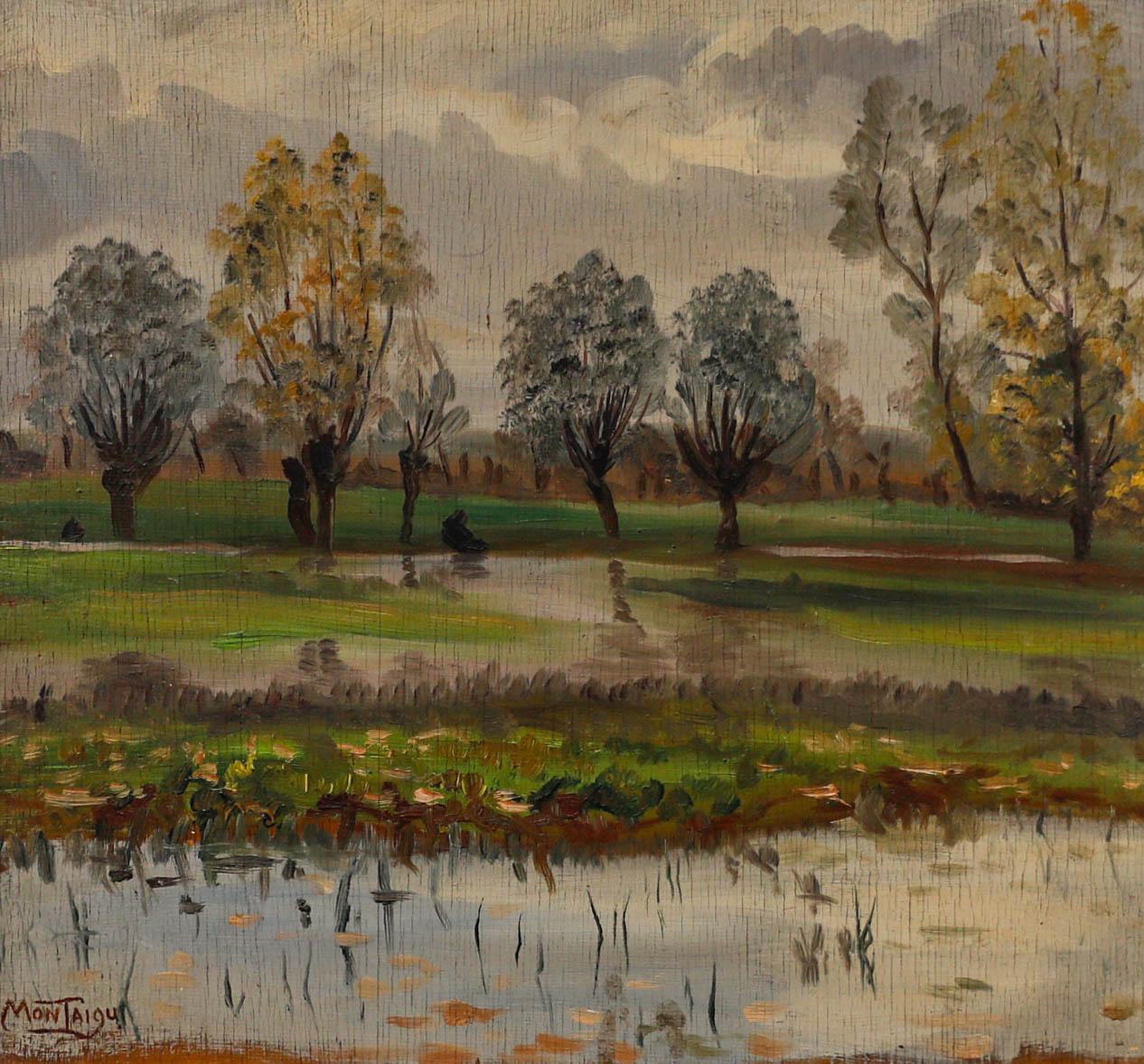 Louis Montaigu (1905-1988) - Óleo enmarcado de mediados del siglo XX, Después de la lluvia - Painting de Unknown
