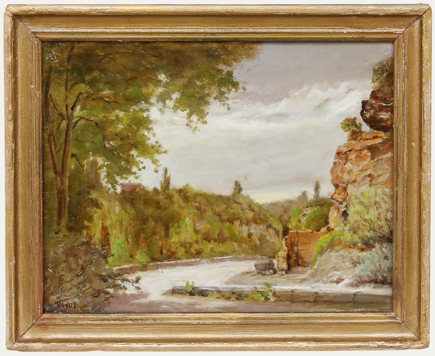 Unknown Landscape Painting - Louis Pivot - Early 20th Century Oil, River Scene