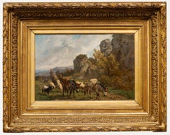 Louis Robbe (1806-1887) - Framed Mid 19th Century Oil, The Transhumance